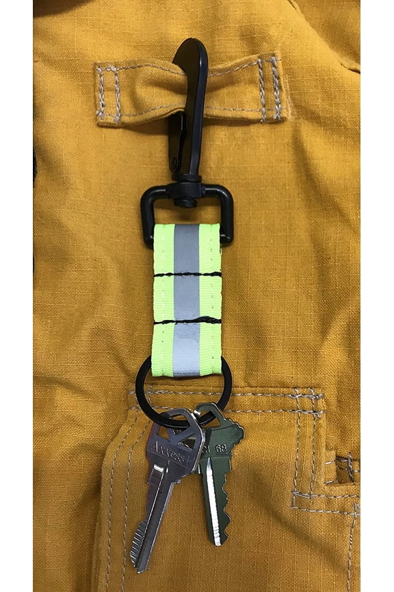 Reflective Firefighter Key Ring - Fire Rescue Nylon Keychain