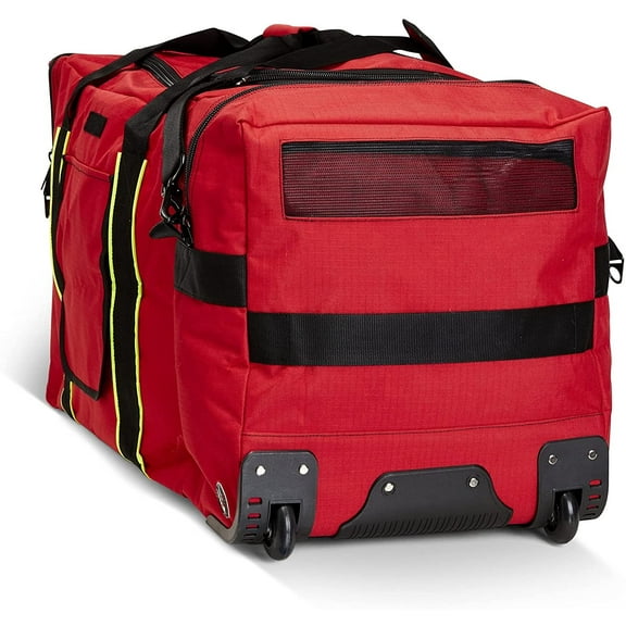 LINE2design Wheeled Firefighter Jumbo Turnout Gear Bag, Red, 1 Pack