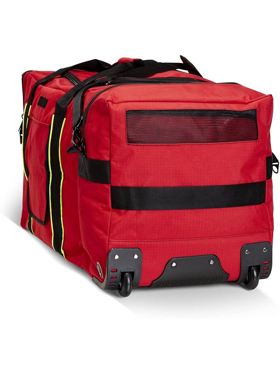 Wheeled Firefighter Jumbo Turnout Gear Bag, Red, 1 Pack