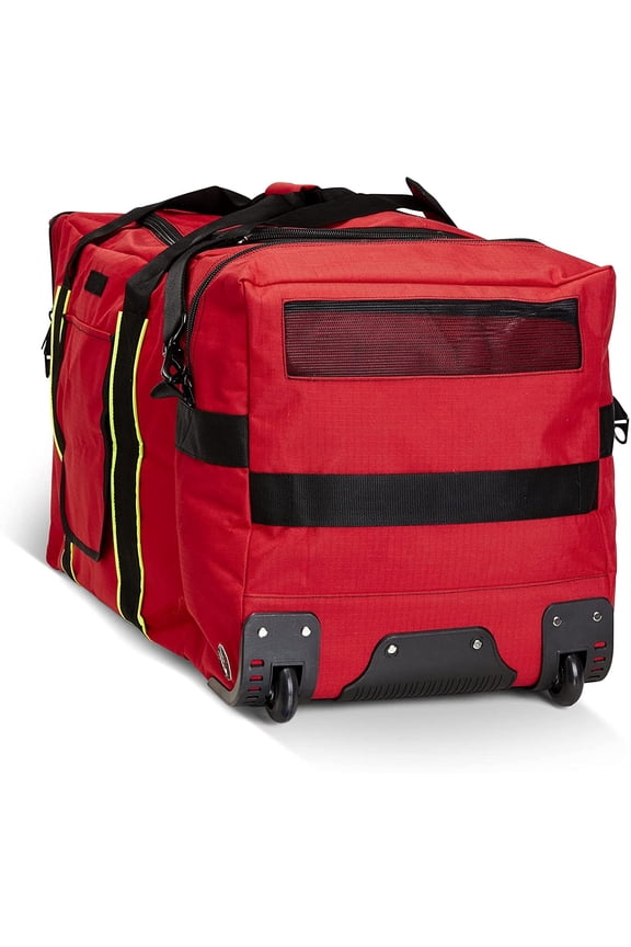 Wheeled Firefighter Jumbo Turnout Gear Bag, Red, 1 Pack
