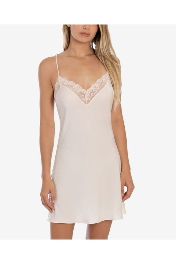 Intimates Pink Satin Criss Cross Back Nightgown S