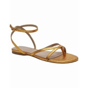 LINEA Paolo Luz-L Leather Sandal, 9.5, Orange