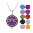 thumbnail image 1 of LINEL Aromatherapy Silver Dragonfly Pendant Locket Necklace Essential Oil Diffuser with Pads, 1 of 3