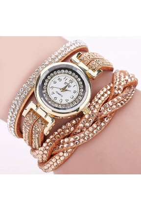 Gold Crystal Bling Wrap Watch