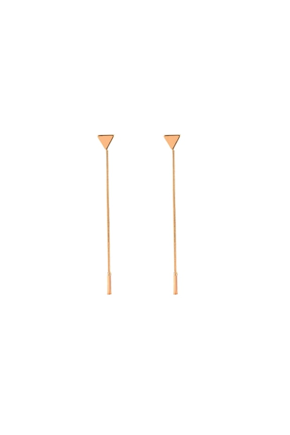 Gold Triangle Chain Dangle Earrings