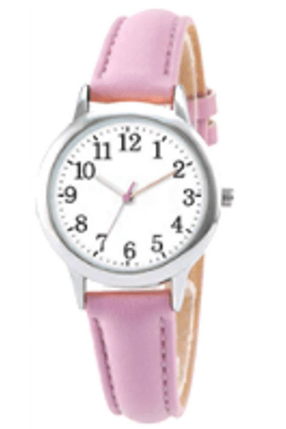 Mauve Faux Leather Watch Easy Read Dial