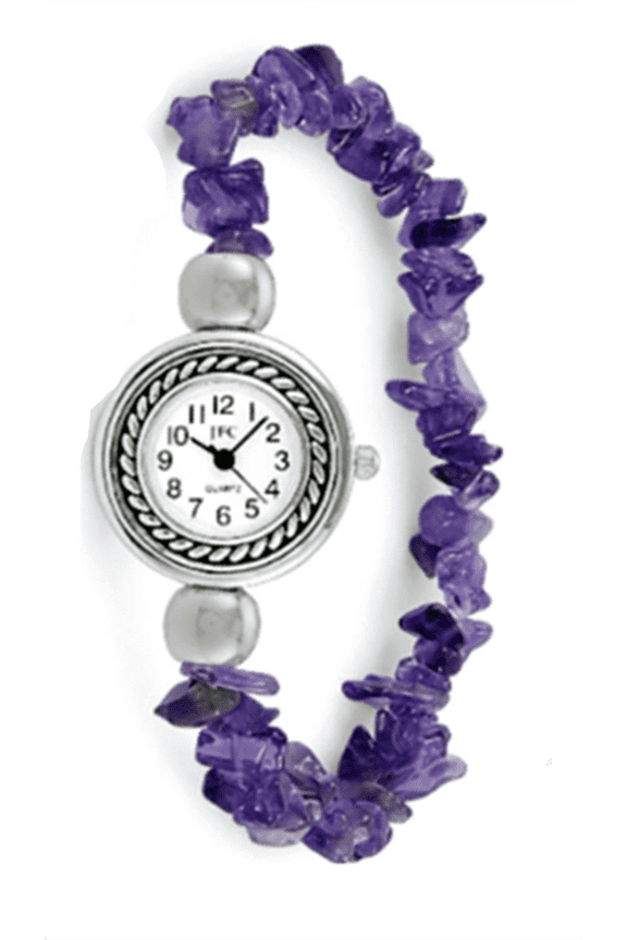 Purple Nugget Natural Stone Beaded Watch