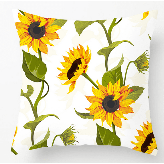 LINEL Sunflowers Pillow Cover WHITE