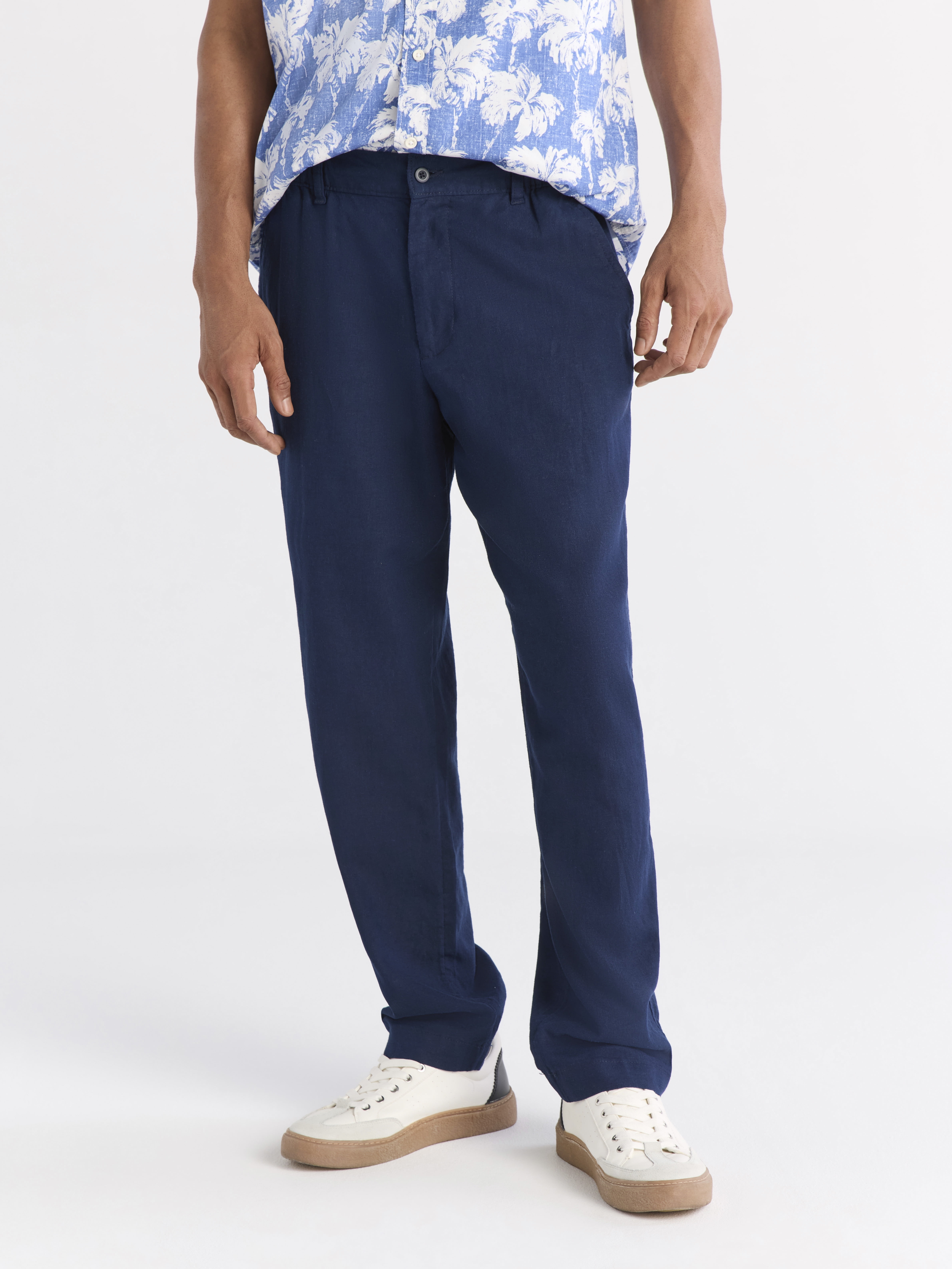 Free Assembly Men's Linen Blend Pants, 31" Inseam, Sizes XS-3XL