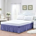 thumbnail image 1 of LINEN SHEETS- 100% Microfiber - Wrap Around Ruffled Bed Skirt with 30 Inch Tailored Drop - Adjustable Elastic Dust Ruffles Easy Fit- Luxurious & Wrinkle Free-King Size- Royal Blue Solid, 1 of 5