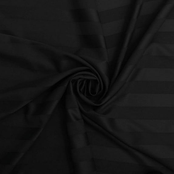 LINEN SHEETS- Hotel Quality & Soft 1 PC Flat Sheet, 100% Egyptian Cotton, 450 TC-Black Stripe, Twin-XL Size