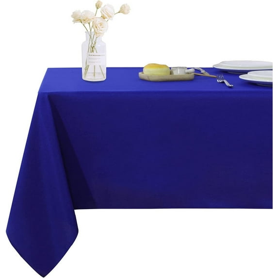 LINEN SHEETS-Pack of 16 Piece-100% Cotton, 300 Thread Count, 6 to 8 Seater Table Cloth for Rectangle Tables, Table Cover for Kitchen, Dining, Buffet Party-Royal Blue Solid, (54"x 70")