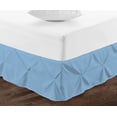 thumbnail image 1 of LINEN SHEETS- Pinch Pleated Bed Skirt, 16" Tailored Drop Pintuck Decorative, Hotel Luxury Bedskirt - 100% Microfiber -Breathable & Smooth-Twin-XXL Size-Light Blue Solid, 1 of 5