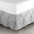 thumbnail image 1 of LINEN SHEETS- Pinch Pleated Bed Skirt, 22" Tailored Drop Pintuck Decorative, Hotel Luxury Bedskirt - 100% Microfiber -Breathable & Smooth-Full/Queen Size-Light Gray Solid, 1 of 5