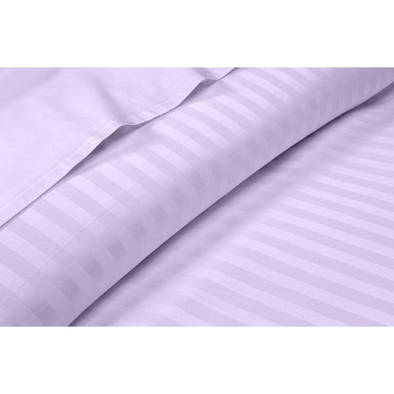LINEN SHEETS Twin-XXL Size Luxurious Soft Sheet Set 6 Piece-800 Thread Count, 100% Egyptian Cotton, Fits up to 18" Deep Pocket Fitted Sheet-Lavender Stripe