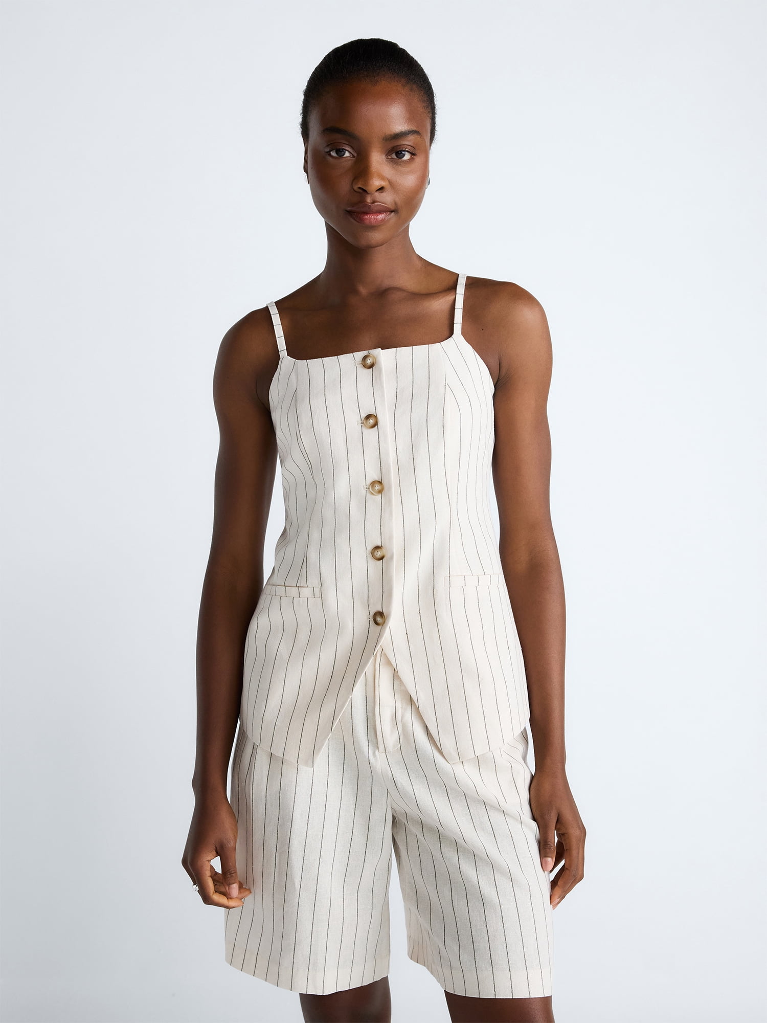 Scoop Women's Linen Blend Vest, Sizes XS-XL - Walmart.com
