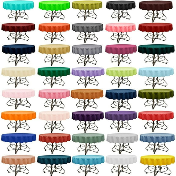 LINENS Polyester Poplin 36" Round Tablecloth for 24" Round Small Coffee Table with 6" Drop, Grey