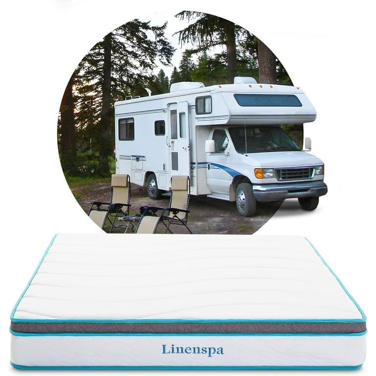 LINENSPA 8 Inch Hybrid RV Mattress Memory Foam Medium Firm CertiPUR US Short Queen Walmart