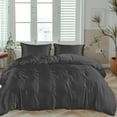 thumbnail image 1 of LINENWALAS 100% Organic Bamboo California King Size Core Bedding Set with Zipper Closure -1 Duvet Cover, 1 Fitted Sheet, 2 Pillowcases - Soft, Silk, Cooling 4 Piece Set (Charcoal Grey, Cal King), 1 of 9