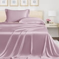 thumbnail image 1 of LINENWALAS California King Flat Sheet Only- 100% Organic Bamboo Silk Top Sheet, Cooling Premium Flat Bedsheet for Christmas Gift (Lilac, California King), 1 of 7