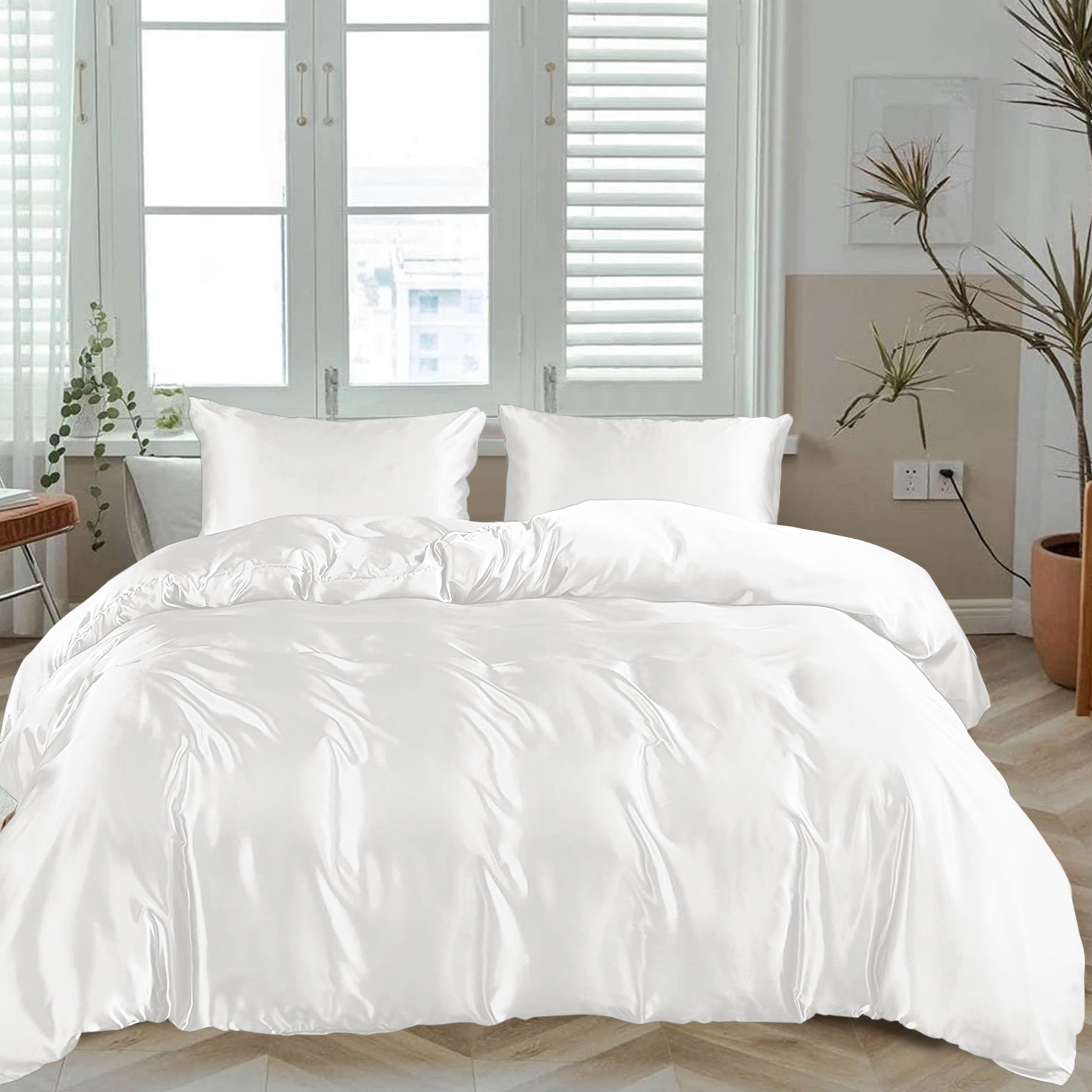 LINENWALAS Full Duvet Cover Set 100 Organic Bamboo Silk Duvet Cover