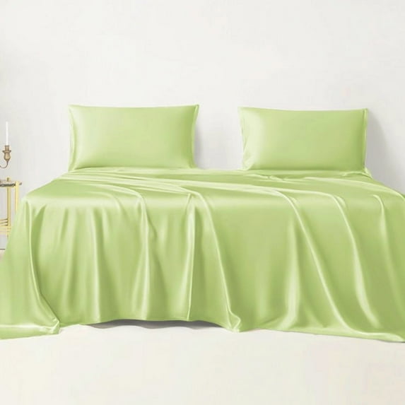 LINENWALAS Queen Sheet Sets, Cooling Sheets, Rayon Derived from Bamboo, Deep Pocket Up to 16", Breathable & Soft Bed Sheets, Luxury Silky Bedding Sheets (Queen, Mint Green)