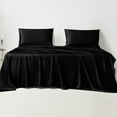 thumbnail image 1 of LINENWALAS Queen Size 4 Piece Bedding Sheet Set – Viscose from Bamboo Silk Sheets, Breathable & Cooling Bed Sheet – Hotel Luxury, Soft, Deep Pocket Anti Pilling Sheets (Jet Black, Queen), 1 of 9