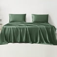 thumbnail image 1 of LINENWALAS Queen Size 4 Piece Bedding Sheet Set – Viscose from Bamboo Silk Sheets, Breathable & Cooling Bed Sheet – Hotel Luxury, Soft, Deep Pocket Anti Pilling Sheets (Avocado Green, Queen), 1 of 9