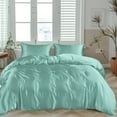 thumbnail image 1 of LINENWALAS Twin Duvet Cover Set- 100% Organic Bamboo Silk Duvet Cover Twin Size, 68x86 Inches Comforter Cover, Cooling Duvet Cover (Twin, Aqua), 1 of 8
