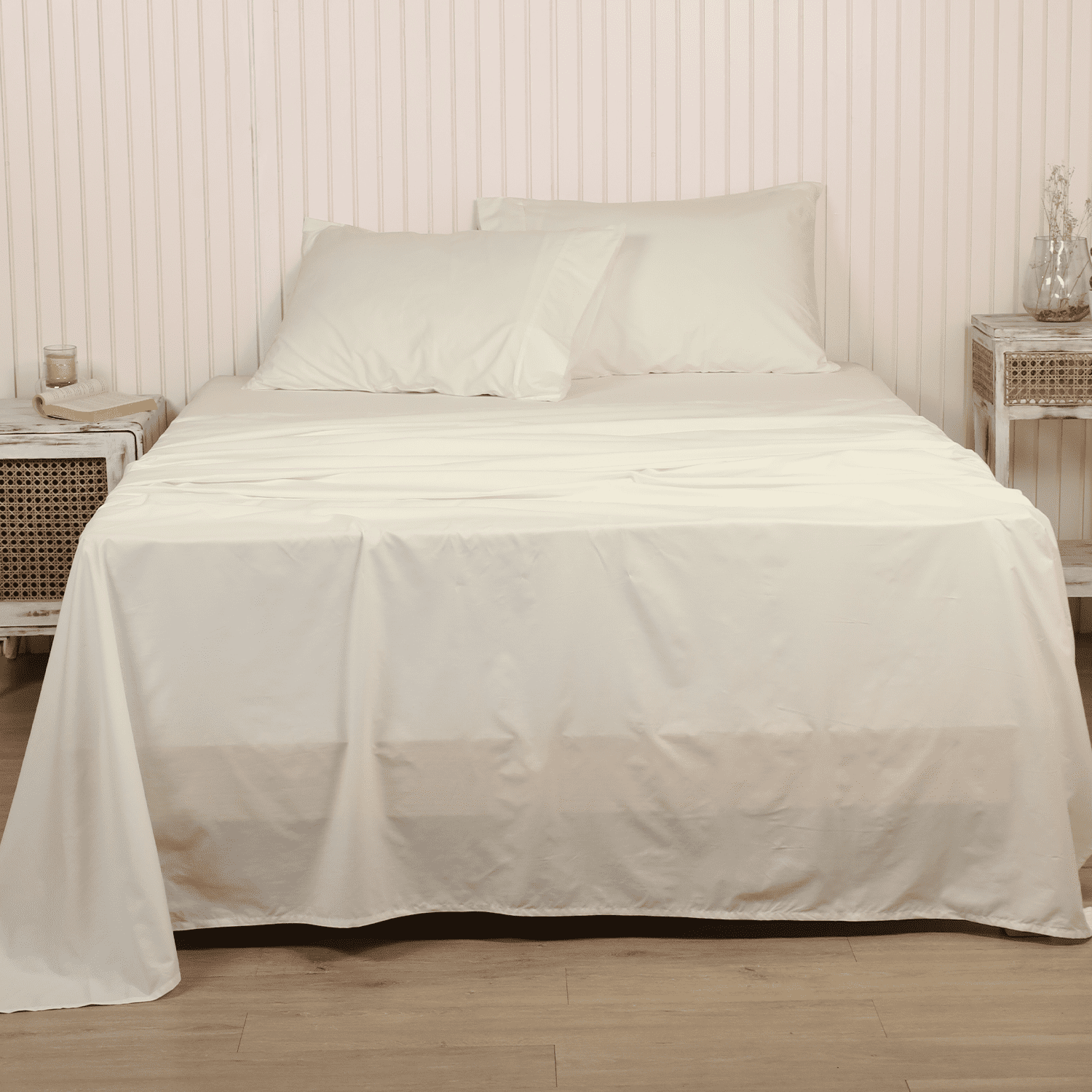 LINENWALAS Twin Flat Sheet Only, 100 Cotton Percale Flat Sheet Twin