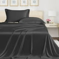 thumbnail image 1 of LINENWALAS Twin Flat Sheet Only- 100% Organic Bamboo Silk Top Sheet, Cooling Premium Hotel Quality Flat Bedsheet for Christmas Gift (Charcoal Grey, Twin), 1 of 7