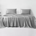 thumbnail image 1 of LINENWALAS Twin XL Sheet Sets, Cooling Sheets, Rayon Derived from Bamboo, Deep Pocket Up to 16", Breathable & Soft Bed Sheets, Luxury Silky Bedding Sheets (Twin XL, Silver), 1 of 9