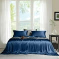 thumbnail image 1 of LINENWEAVES Tencel Sheets Queen Bed Sheet Set, 100% Tencel Lyocell, Luxuriously Soft ,Cooling for Hot Sleepers, Silky Breathable,16 Inch Deep Pockets -4 Pc set&nbsp;(Queen,&nbsp;Deep Blue), 1 of 1