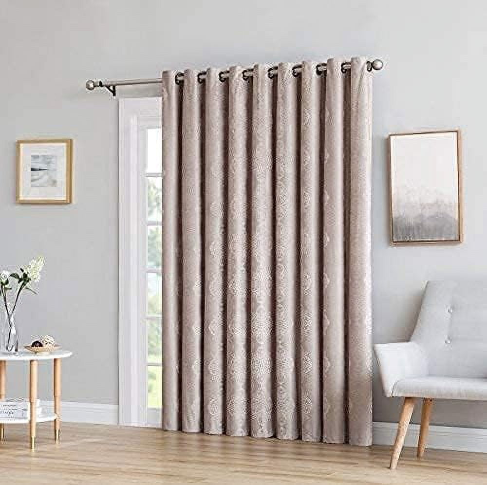 LINENZONE 100 Blackout Linen Brown Curtains for Patio Door. Use Extra