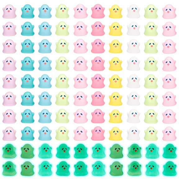 LINFANG 100 Pcs Halloween Mini Resin Ghost Figurine Glow in The Dark Mini Resin Ghost Figure for Halloween Party Favors Dollhouse Landscape Decorations