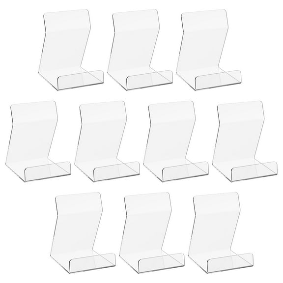 LINFANG 10Pcs Acrylic Record Holder Space Saving Clear Record Rack Multipurpose Display Stand Easy to Clean for Displaying Magazine Book