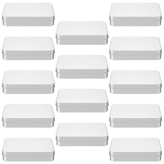 LINFANG 14Pcs Metal Box Containers Empty Metal Box with Lids Rectangular Metal Empty Tins Portable Small Metal Containers Multifunction Metal Candy Tins Cookie Tins for Candies Jewelry Crafts