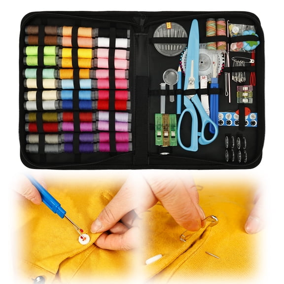 LINFANG 170Pcs Sewing Kit for Adults Professional Sewing Supplies Contains Thread Ergonomic Scissors Needles for Beginners Travel Home and DIY