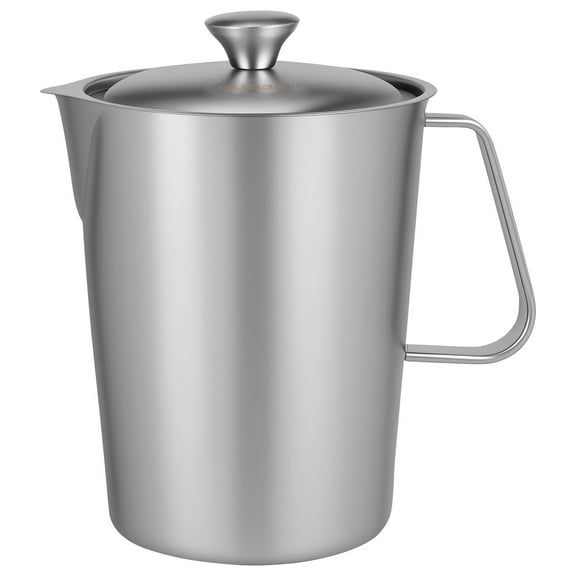 LINFANG 2L Milk Frothing Pitcher, Stainless Steel Milk Frothing Jug Rust Proof Metal Graduated Beaker Creamer Frothing Pitcher Cup, Perfect for Espresso Machines, Milk Coffee Frothers(70oz)