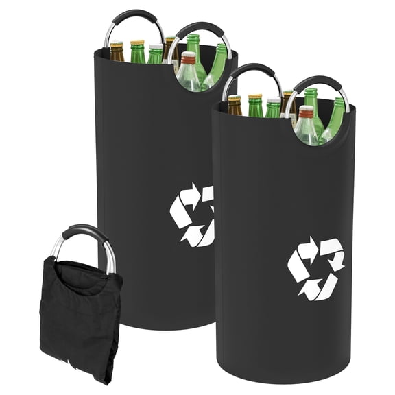 LINFANG 2Pcs 82L Oxford Cloth Recycling Bottle Bag Large Capacity Foldable Deposit Bottle Collection Bag With Double Handle for Kitchen Home Office