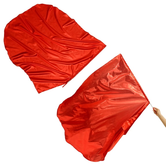 LINFANG 2Pcs Lightweight Dance Flag With Scalable Rod Bright Color Wear Resistant Semicircle Flag for Outdoor Activity Performance