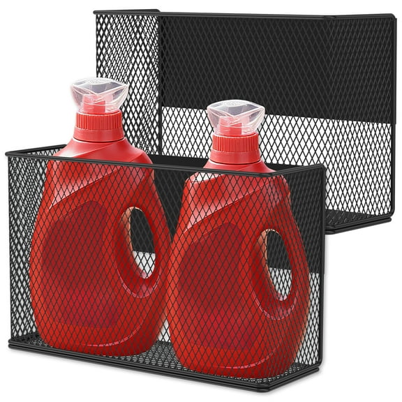 LINFANG 2Pcs Magnetic Baskets Space Saving Magnetic Storage Bins Metal Mesh Fridge Side Organizers for Fridge Whiteboard Laundry Kitchen