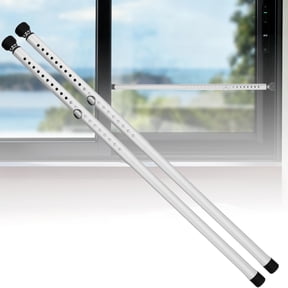 Evjurcn 2Pcs Sliding Door Security Bar 17-53.5 Inches High Strength 1 Inch Adjustable Sliding Window Lock Bar with Rubber Tips for Home Hotel Apartment