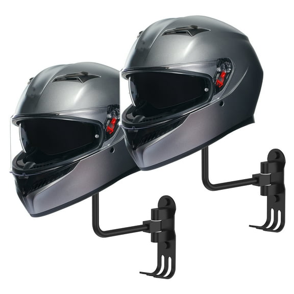 LINFANG 2Pcs Stainless Steel Motorcycle Helmet Holder Spherical Shape Helmet Storage Rack with 3 Hook Rotate 180° Cap Holder for Home