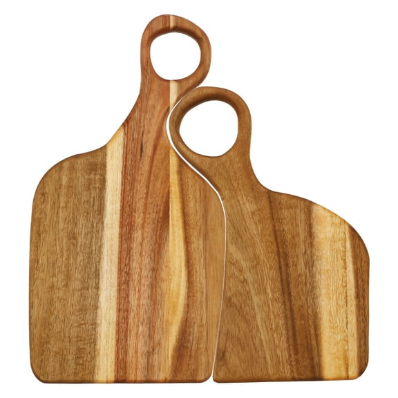 LINFANG 2Pcs Wood Couple Cutting Board Smooth Edge Multipurpose Couple Charcuterie Board With Handle for Vegetable Fruit Salad