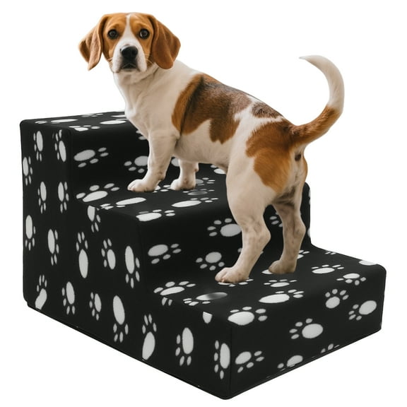 LINFANG 3-Step Dog Stairs Ramp for Beds Or Couches Sturdy Pet Stairs for Small Dogs Non-Slip Dog Steps for Sofa Low Bed Couch,11.8"H