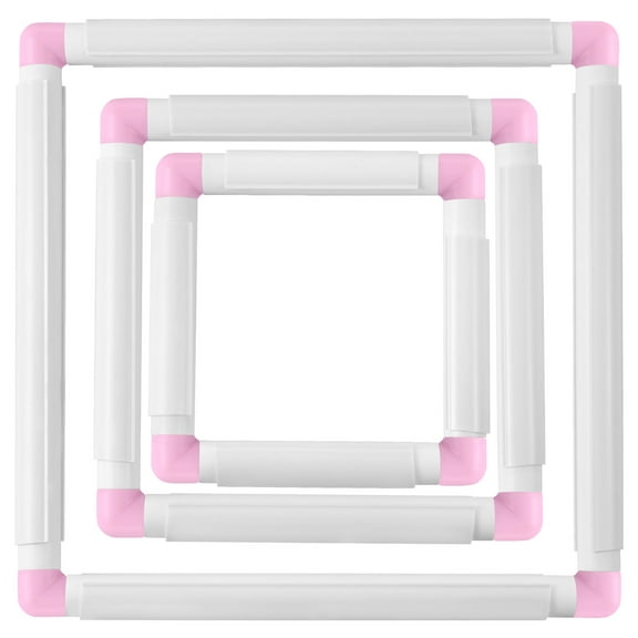 LINFANG 3Pcs Square Embroidery Hoops Plastic Embroidery Snap Frame Portable Embroidery Hoop Frame Multifunctional Embroidery Clip Frame Cross Stitch Hoops for Quilting Embroidery