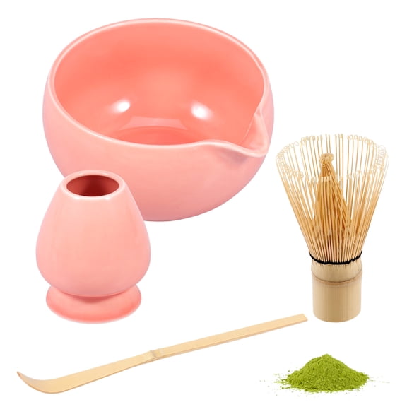 LINFANG 4 Pcs Matcha Whisk Set for Beginners Elegant Bamboo Japanese Matcha Tea Making Kit with Whisk Stand Scoop Bowl for Tea Lovers