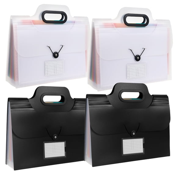LINFANG 4 Pcs Portable Document Folder Organizer Large Capacity Expanding File Folder Enduring Document File for Office School
