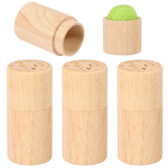LINFANG 4 Pcs Wood Sewing Needle Case Portable Needle Storage Case Travel Friendly Organizer for Sewing Essentials Craft Supplies